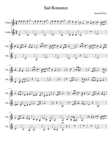 The notes that have dots above or. Sad Romance sheet music for Violin download free in PDF or MIDI