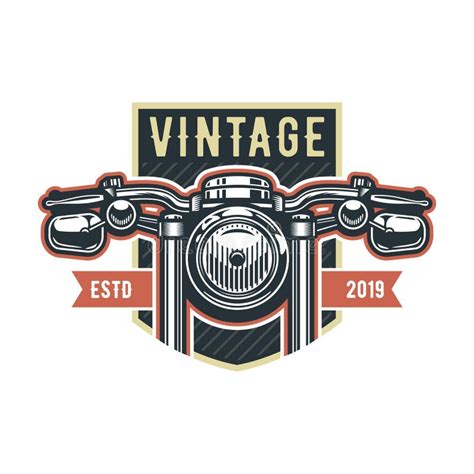 Vintage Motorcycle Logo Template Vector Retro Custom Garage Emblem Or