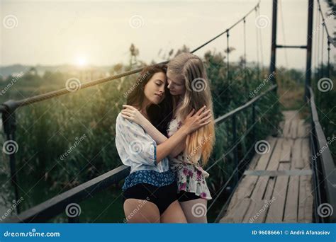 Lesbian Couple Together Outdoors Concept Stock Image Image Of Evening Girl 96086661