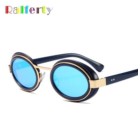 ralferty steampunk sunglasses men women small oval sun glasses frame vintage punk mirror eyewear