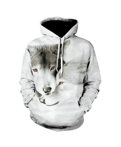 Plus Size Wolf Hoodies Hip Hop Unisex Hoody Sweatshirt 3d Animal Print