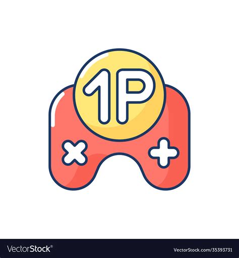 Single Player Game Rgb Color Icon Royalty Free Vector Image
