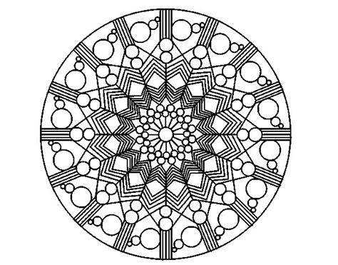 Desenho De Mandala Flor Com Círculos Para Colorir
