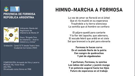 Himno Marcha Formosa Versión 1969 Youtube