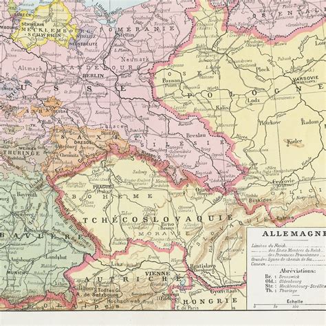 1936 Vintage Germany Map Of Germany German Lander Map Etsy