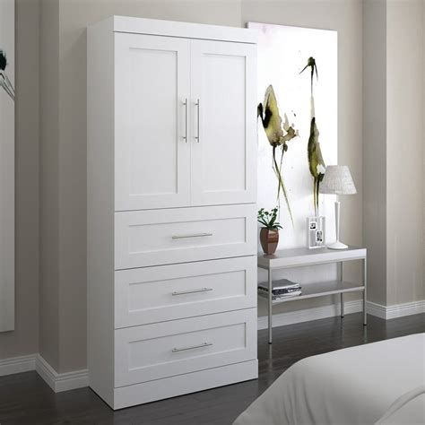 Pur By Bestar 36 Storage Unit With 3 Drawer Set And Doors In White