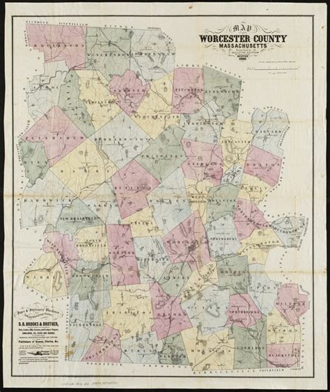 Map Of Worcester County Massachusetts Digital Commonwealth