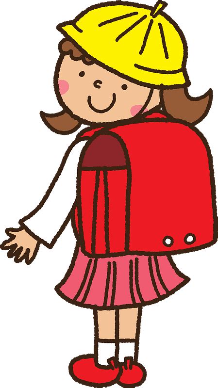 Schoolgirl Wearing Randoseru Clipart Free Download Transparent Png