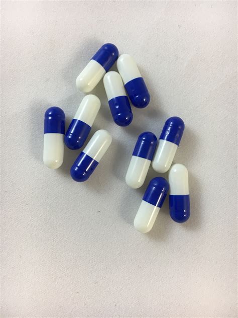 Size 3 Vegetable Gelatin Capsule Medicine Pill Drug Blue And White