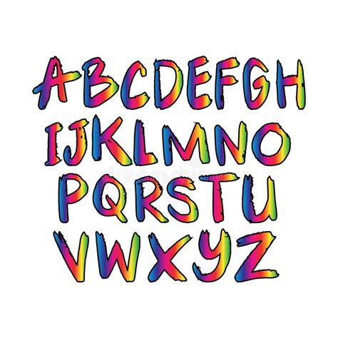 Alphabet Hand Drawn Letters Written With A Brush Stock Vector