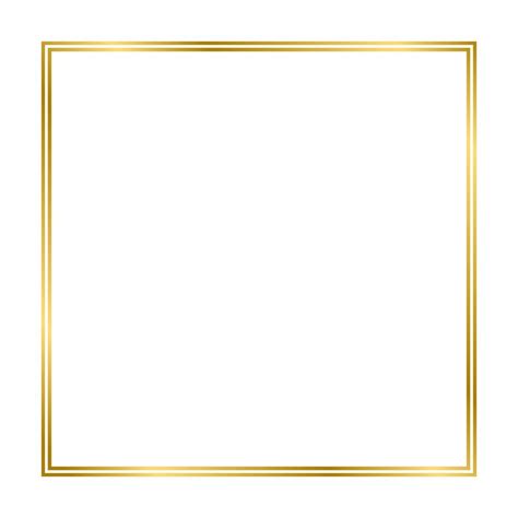Gold Shiny Glowing Vintage Square Frame With Shadows Isolated On White