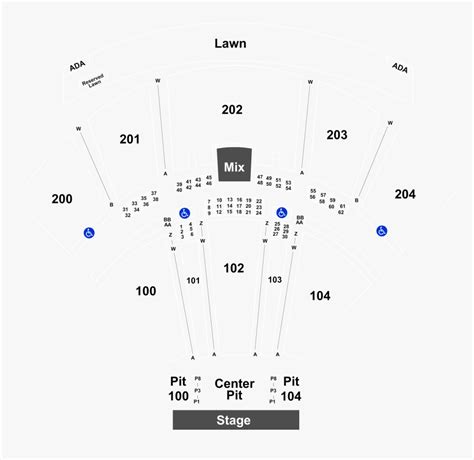 Pnc Music Pavilion Seating Chart With Rows And Seat Numbers
