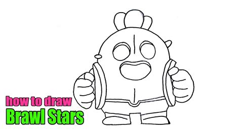 how to draw spike from brawl stars printable step by