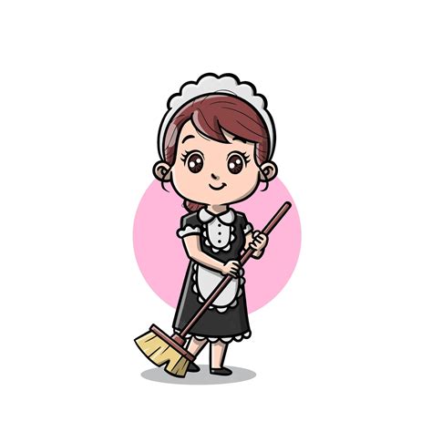 Premium Vector Cute Maid Girl Cartoon