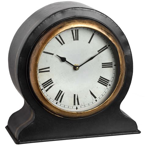 Antique Mantel Clock With Gold Rim Wholesale By Hill Interiors