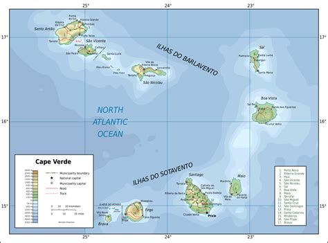 Cape Verde Map Africa Topographic Map Of Usa With States