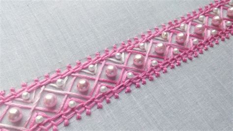 Easy Bead Border For Dress Sleeves Neckline Hand Embroidery Work