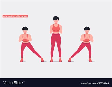 Alternating Side Lunge Exercise Royalty Free Vector Image