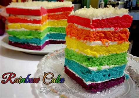 Resep Rainbow Cake Takaran Sendok Oleh Siwi Kartika Sari Cookpad
