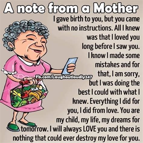 But most of the time people appreciate the mother for a better son. A Note From A Mother Pictures, Photos, and Images for ...