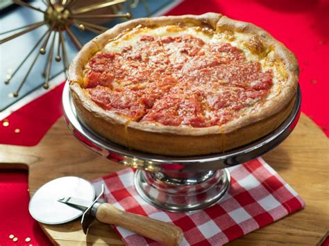 True Chicago Style Deep Dish Pizza Recipe Jeff Mauro Food Network