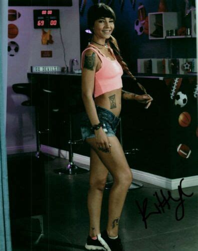 Kitty Carrera In Pink Top Jean Shorts Adult Model Signed 8x10 Photo Coa