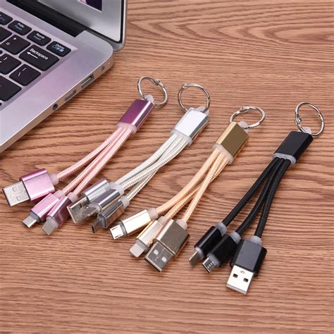 Aluminum Alloy Key Chain Universal Phone Connector Braided Usb Charging