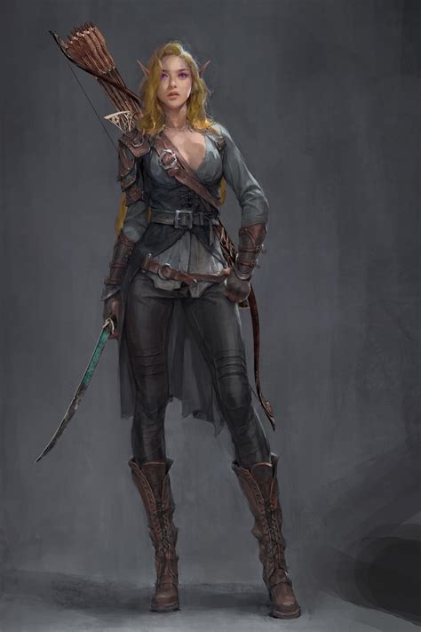 Szil Shen Lumina Female Elf Archer Hunter Fantasy Female Warrior Elf Art Female Elf