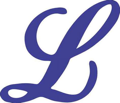 325in X 3in Blue Cursive L Monogram Sticker Fancy Vinyl Vehicle