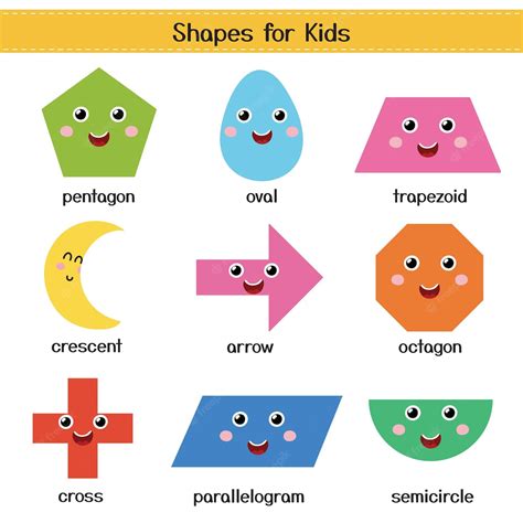 Premium Vector Cute Shapes Characters For Kids Collection Learning