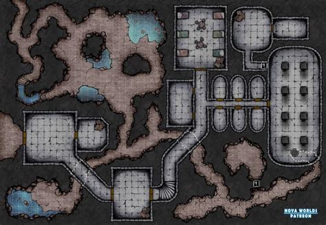 Small Dungeon And Tunnel System 52x36 Battlemaps