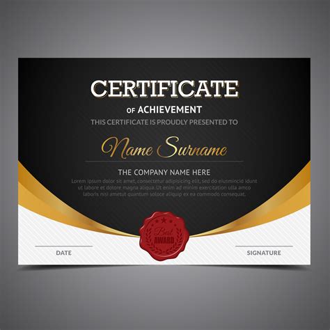 Black And Gold Certificate 212933 Vector Art At Vecteezy