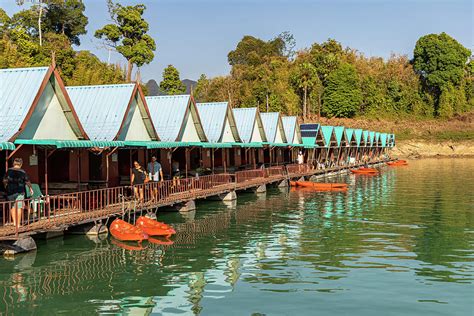 View Over Footbridge With Bungalows Khao Sok Smiley Lake House On The