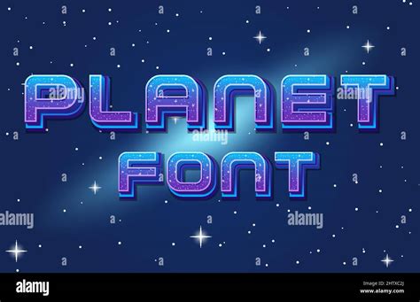 Galaxy Font Logo On Space Background Illustration Stock Vector Image