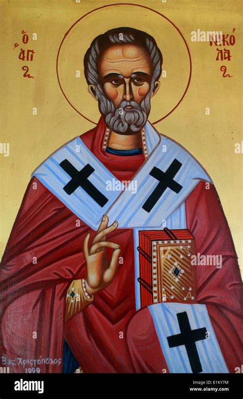 Saint Nicholas Greek Orthodox Icon Stock Photo Alamy