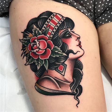 76 American Traditional Tattoo Ideas to Inspire You | Traditional tattoo portrait, Traditional ...