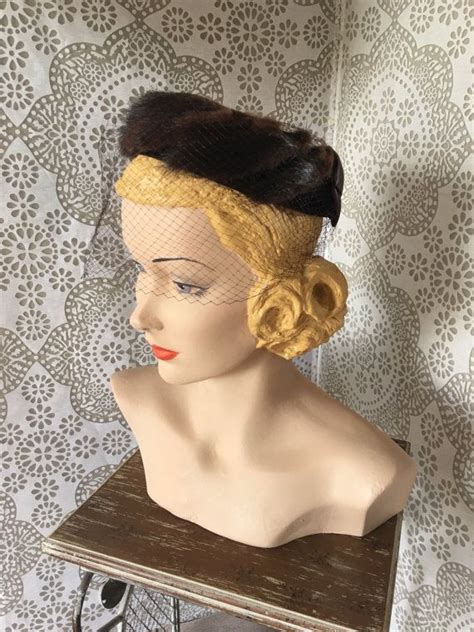Vintage 1950s 60s Dark Brown Mink Halo Hat With Etsy Vintage