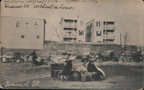 Homeless People Squatting On Second Street After The 1908 Great Chelsea Fire Massachusetts Postcard