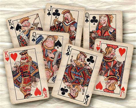 Funny Playing Cards Retro Royals Flushed Tipsy Fifties Etsy