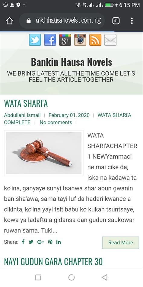 Balaraba ramat started producing film in 1990's with wata shari'ar and recently she wrote and. Wata Shari'a Hausa Novel / Wata Shari A Chapter 1 Bankin Hausa Novels : Download and read hausa ...