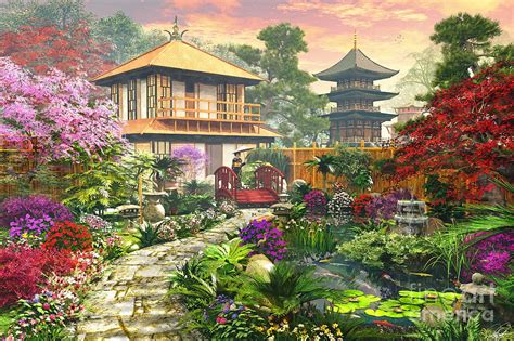 Japan Garden Digital Art By Mgl Meiklejohn Graphics Licensing