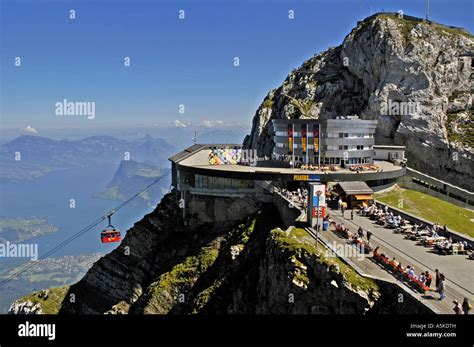 Lucerne Switzerland Aerial Gondola Railway Station On Mount Pilatus