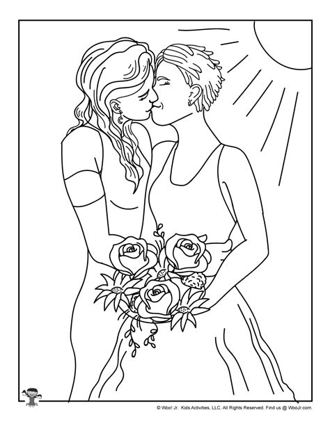 Fun & easy to print. Pride-Lesbian-Wedding-Free-Coloring-Page | Woo! Jr. Kids ...