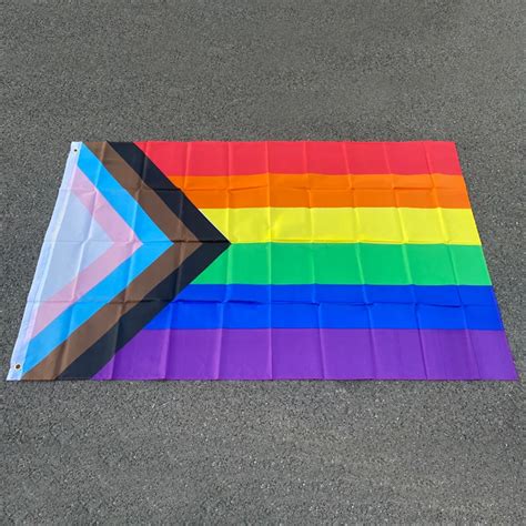 aerlxemrbrae rainbow flag150x90cm banner 100d polyester grommets lgbt gay rainbow progress pride