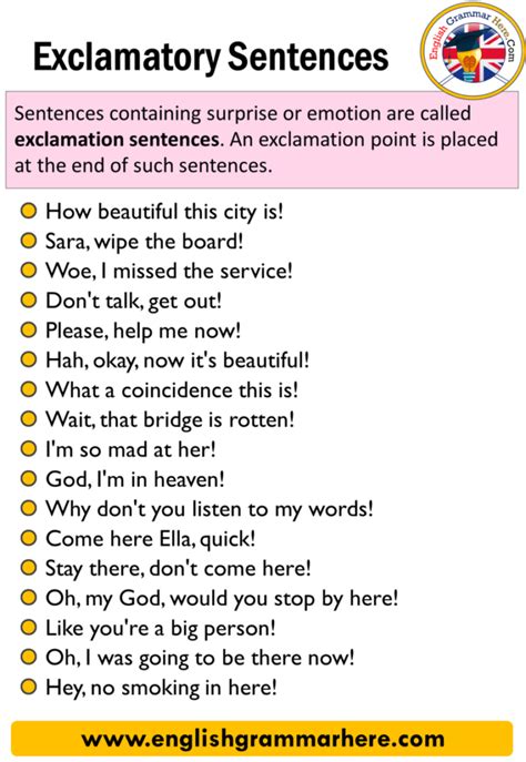 Exclamatory Sentence Definition And Examples English Grammar Here