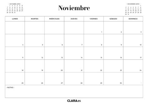 Calendario Noviembre 2019 Para Imprimir Gratis En Pdf Y 