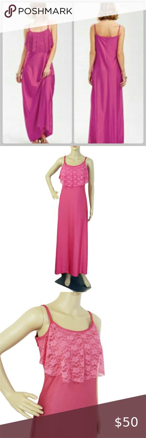 Sz L Bright Pink Beach Dress Wlace Lightweight And Stretchy Polyester