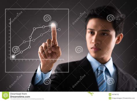 Analyzing Futuristic Diagram Stock Photo - Image of male, hand: 46788752