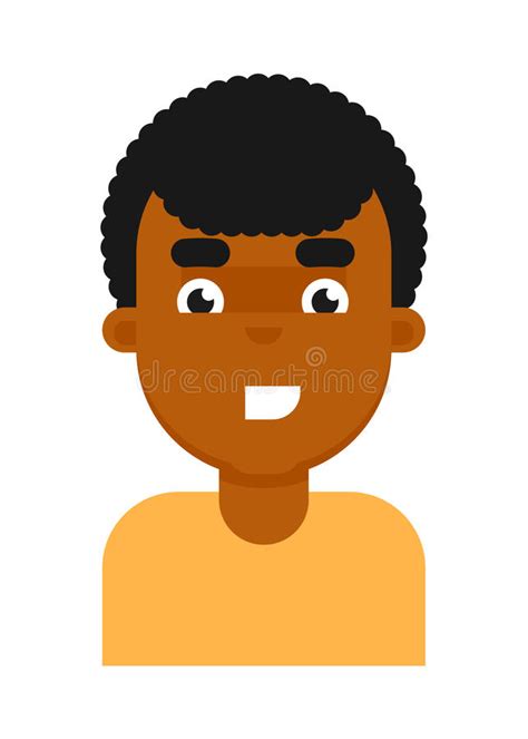 Happy Facial Expression Of Black Boy Avatar Stock Vector Illustration