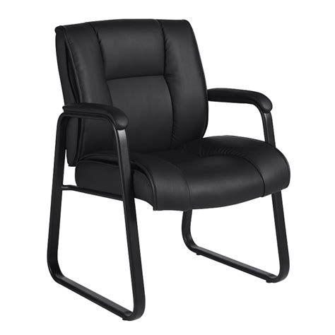Offices To Go Ashmont Mid Back Guest Chair Black Luxhide Bonded